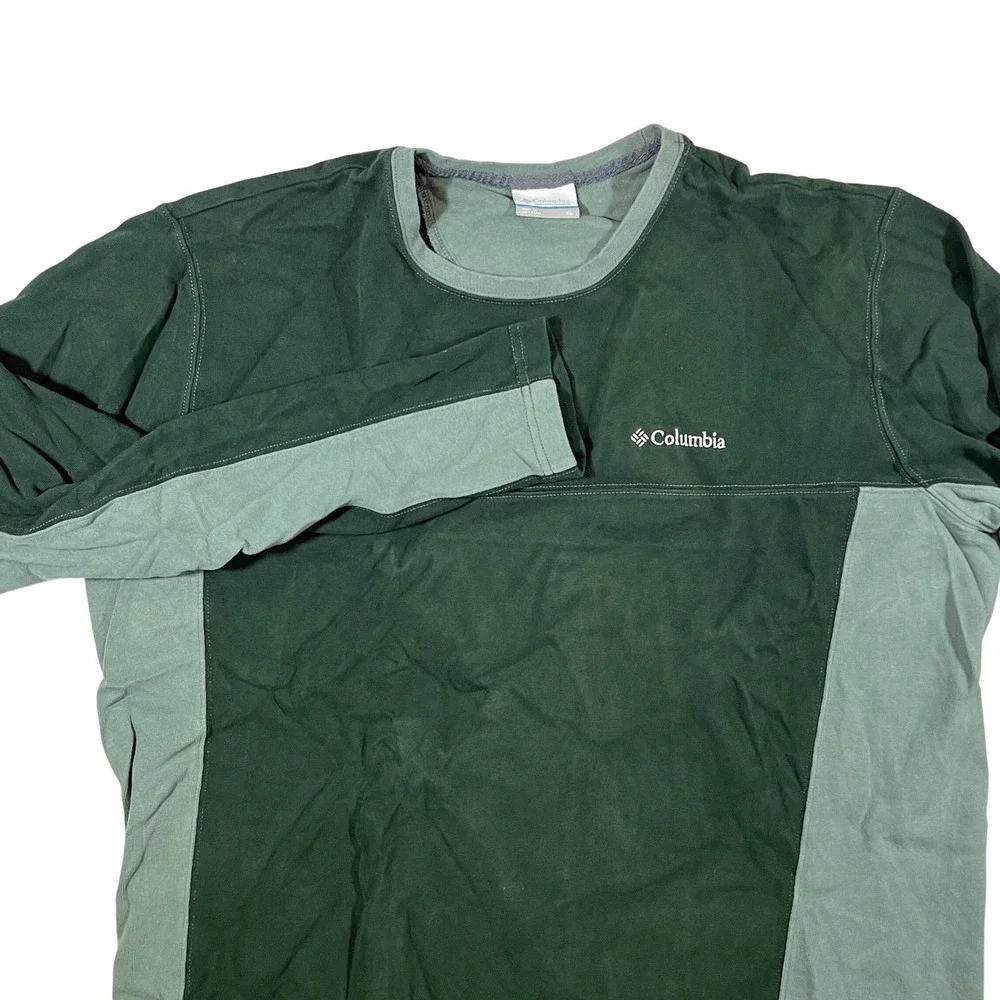 Columbia Long Sleeve Shirt Mens XL Green Colorblock Gorpcore Hiking Outdoor Gorp